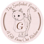 Name Doodles - Large Round Gift Stickers (Culinary Kitten)